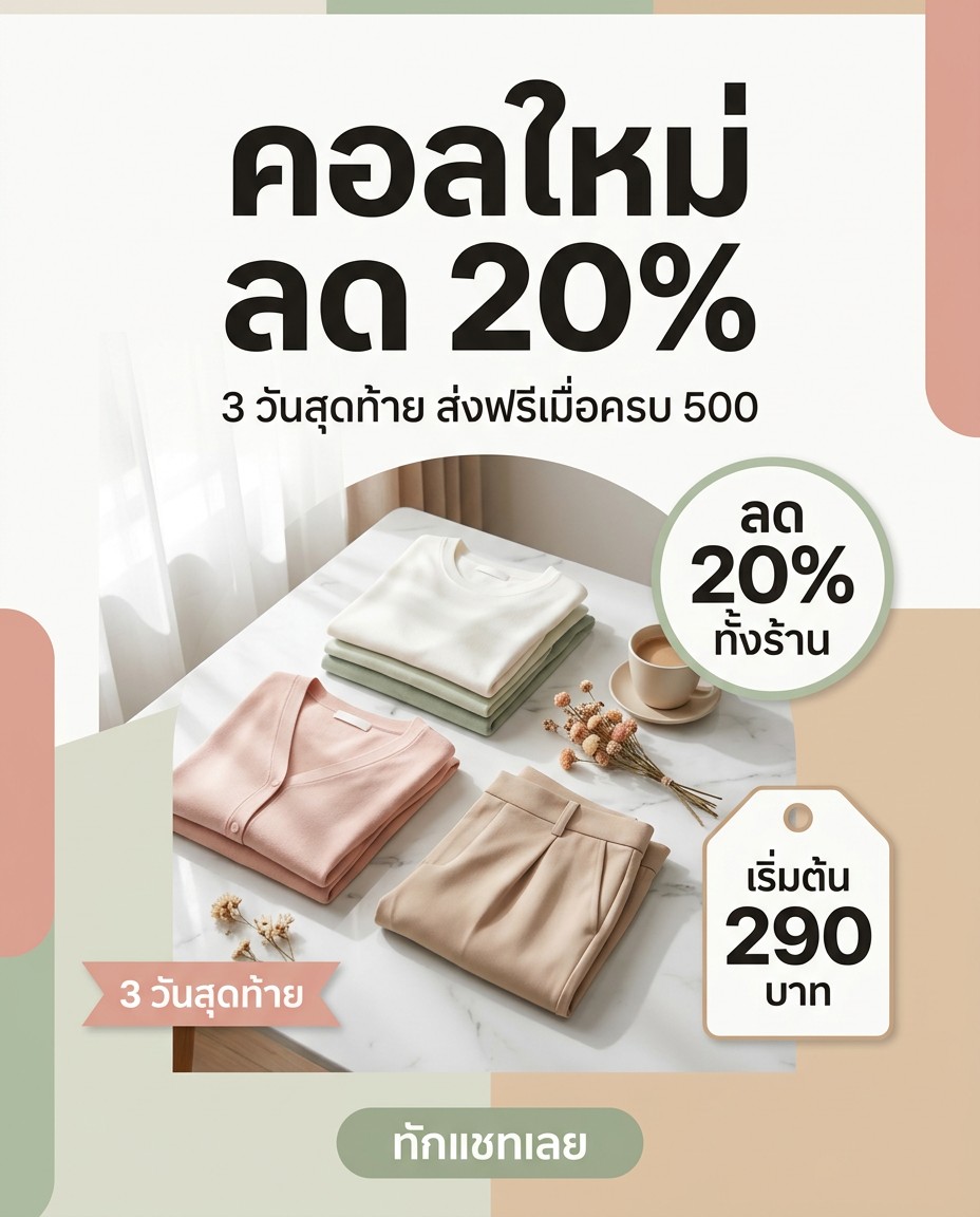 ตัวอย่างโพสต์สายแฟชั่น / ค้าปลีก