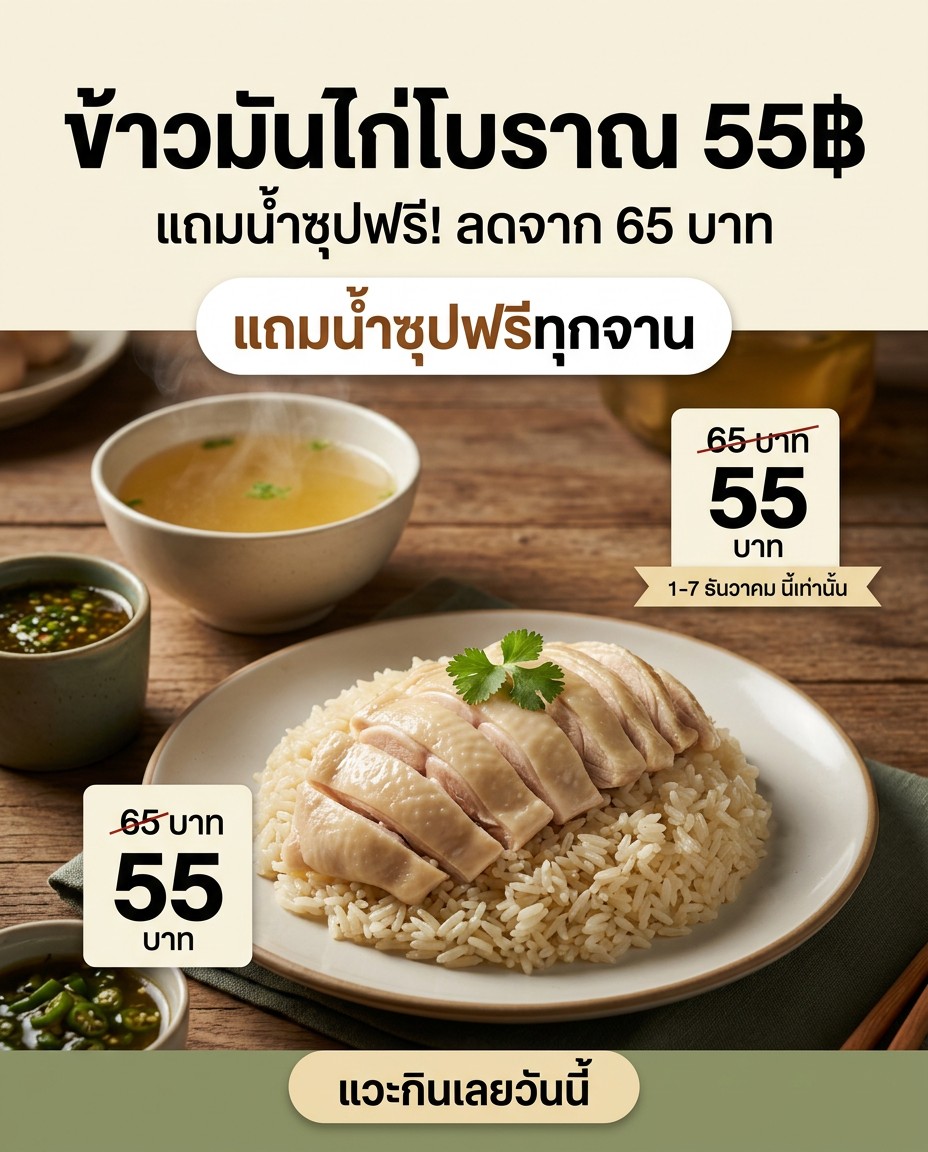 ตัวอย่างโพสต์สายร้านอาหาร